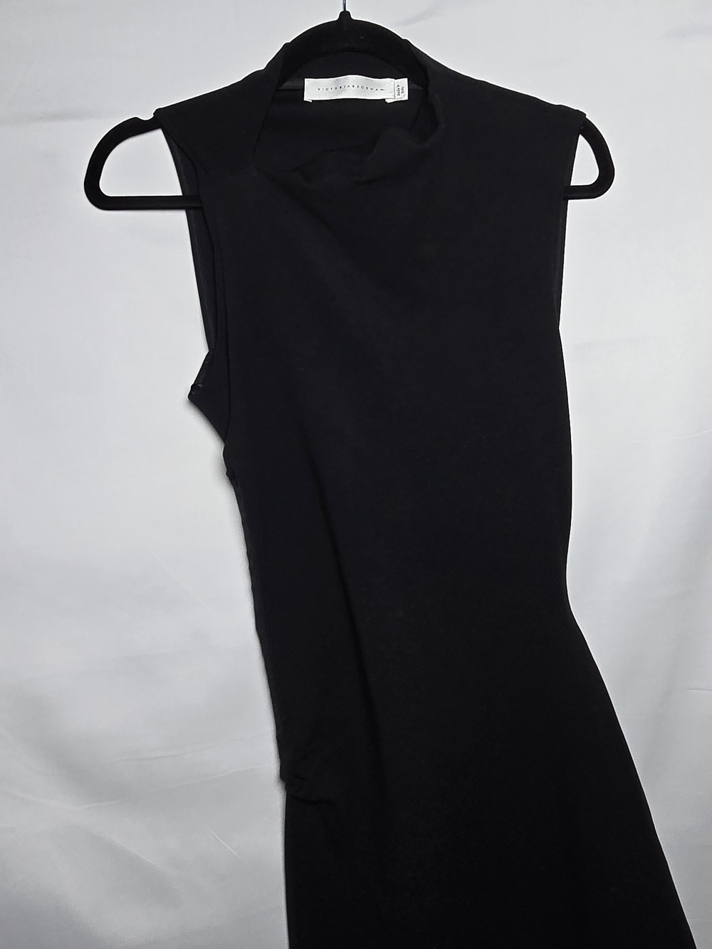 NWT Victoria Beckham Asymetrical Black Sleeveless Maxi Dress Evening - Picture 10 of 11